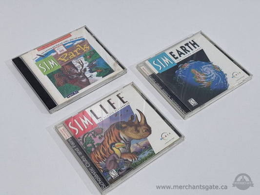 Vintage SimEarth SimLife SimPark PC CD-ROM Games Maxis Lot