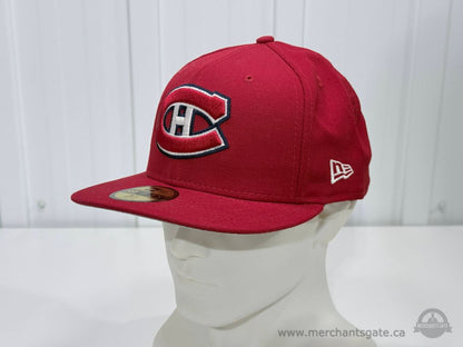 Montreal Canadiens New Era 59Fifty Fitted Hat Red NHL Hockey Cap Size 7 3/8