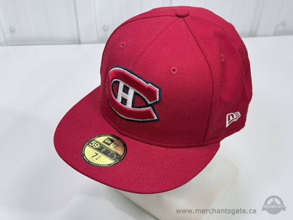 Montreal Canadiens New Era 59Fifty Fitted Hat Red NHL Hockey Cap Size 7 3/8