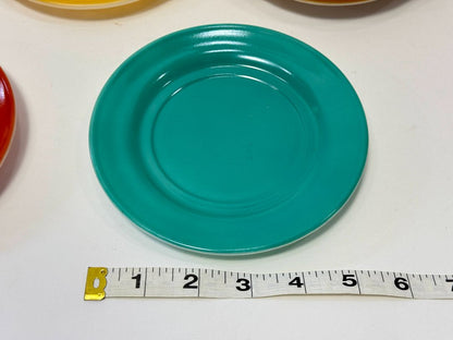 Set of 8 Vintage Fiesta-Style Saucers – Multicolour Madness
