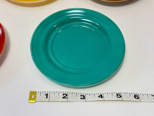 Set of 8 Vintage Fiesta-Style Saucers – Multicolour Madness