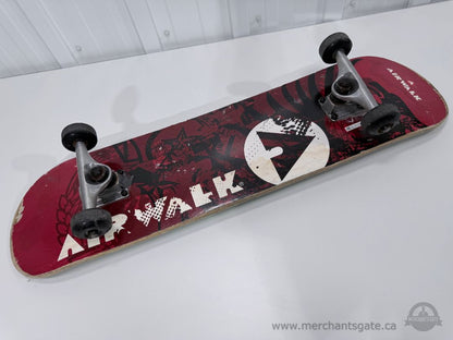 Airwalk Skateboard Complete Deck with Trucks Wheels Bearings Red Graphic