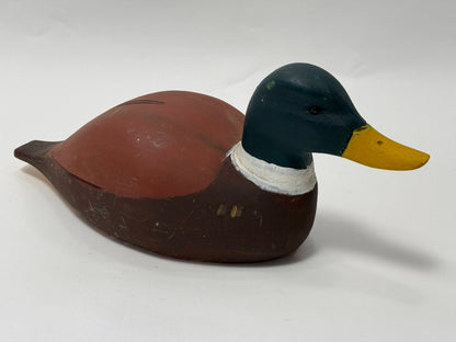 Large Vintage Solid Wood Mallard Duck Decoy – Handcrafted