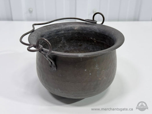 Vintage Metal Cauldron Pot Small Hanging Kettle Rustic Decor Bowl