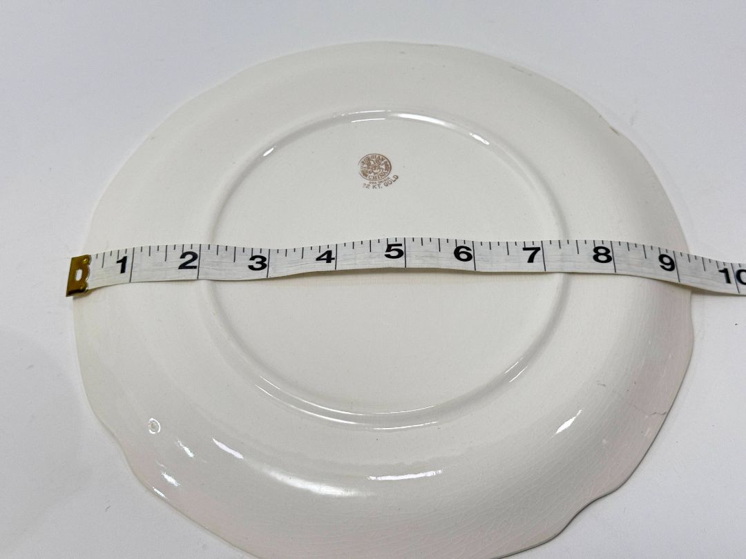 Georgian China Cardinal Cup & Snack Plate Set – 22K Gold Trim