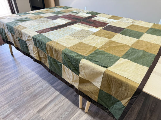 Oversized Handmade Patchwork Quilt – Embroidered with “Love, Weege”