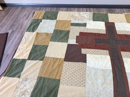 Oversized Handmade Patchwork Quilt – Embroidered with “Love, Weege”