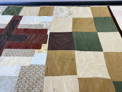 Oversized Handmade Patchwork Quilt – Embroidered with “Love, Weege”