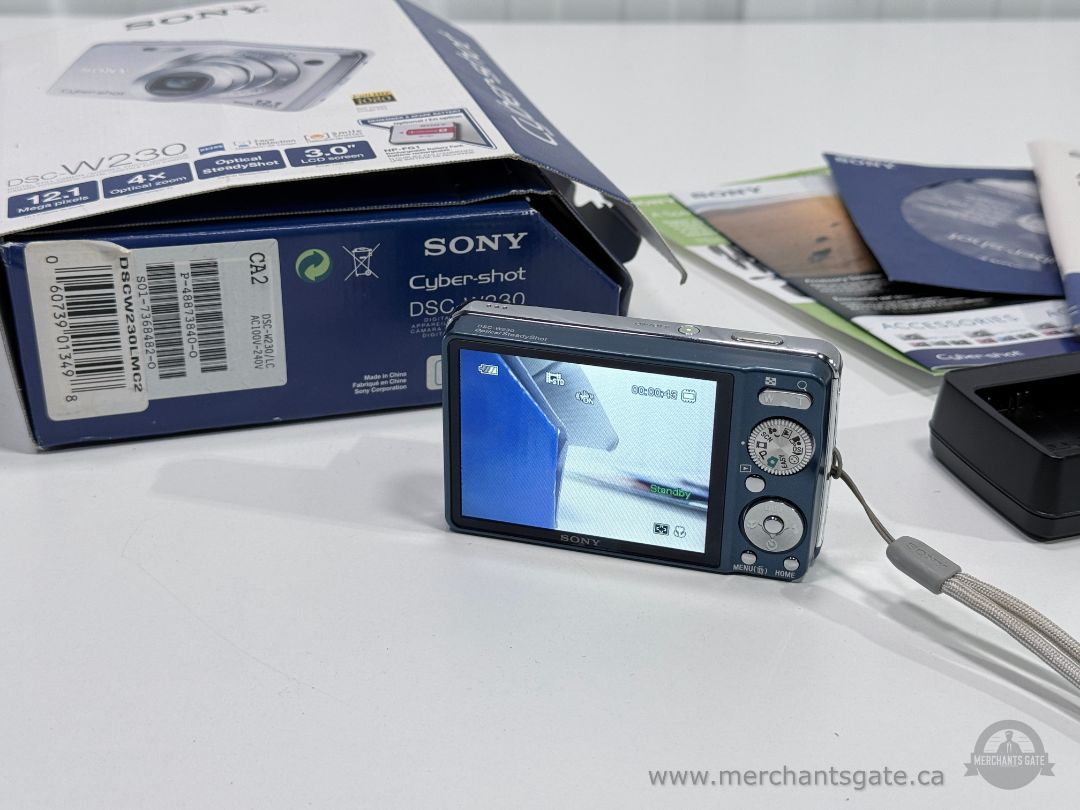 Sony Cyber-shot DSC-W230 Digital Camera 12.1MP Zeiss Lens Bundle