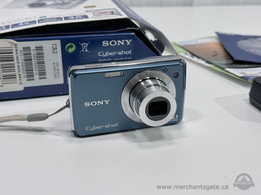 Sony Cyber-shot DSC-W230 Digital Camera 12.1MP Zeiss Lens Bundle