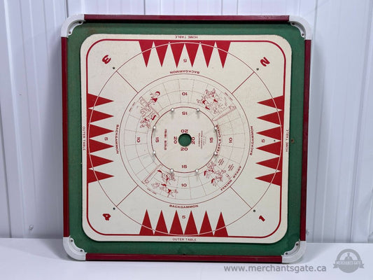 Vintage Multi Game Board Backgammon Checkers Ludo Snakes And Ladders Reversible