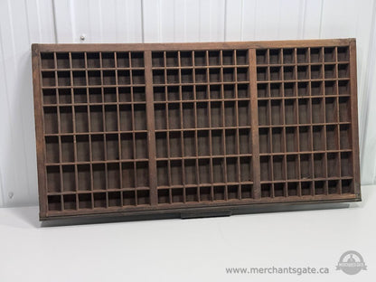Vintage Hamilton Wooden Printer’s Tray Display Case 32" x 17"