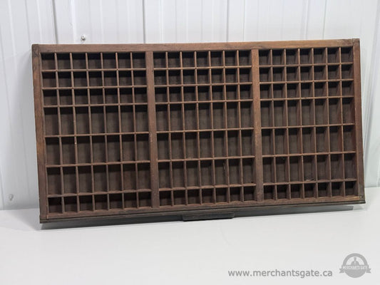 Vintage Hamilton Wooden Printer’s Tray Display Case 32" x 17"
