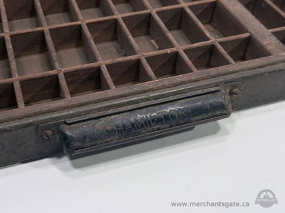 Vintage Hamilton Wooden Printer’s Tray Display Case 32" x 17"