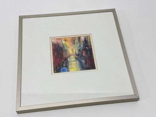 Framed Bernard Vogel Venice Print – “Rio di San Polo” – 13” x 13” Wall Art