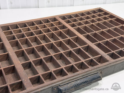 Vintage Hamilton Wooden Printer’s Tray Display Case 32" x 17"