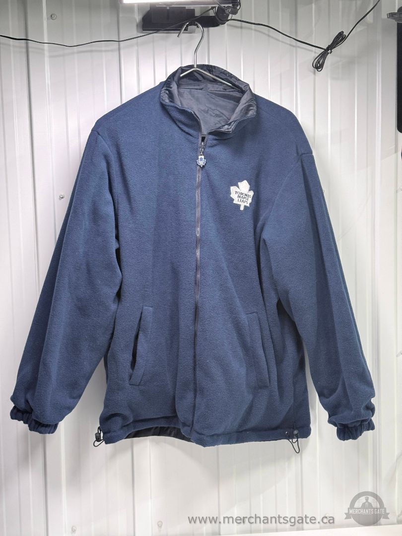 Toronto Maple Leafs Reversible Jacket Fleece Nylon Blue NHL Mens XL