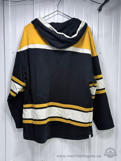 Pittsburgh Penguins Fleece Hoodie Jersey Lace Up NHL ‘47 Brand Black Gold XXL