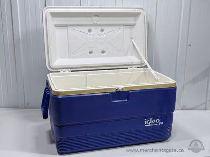 Coleman 48 Quart 45L Cooler 63 Can Capacity Blue Hard Chest Ice Box Camping Picnic