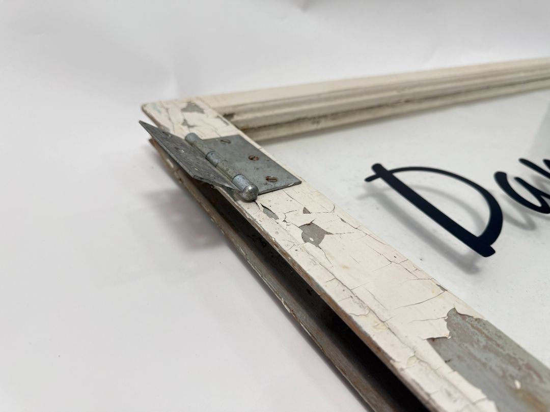 Pair of Rustic Salvaged Window Frames – Chippy Paint, Ready for Upcycle (28” x 33.5”)