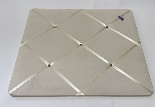 Cream Ribbon Memo Board – 21" x 18" Fabric organizer