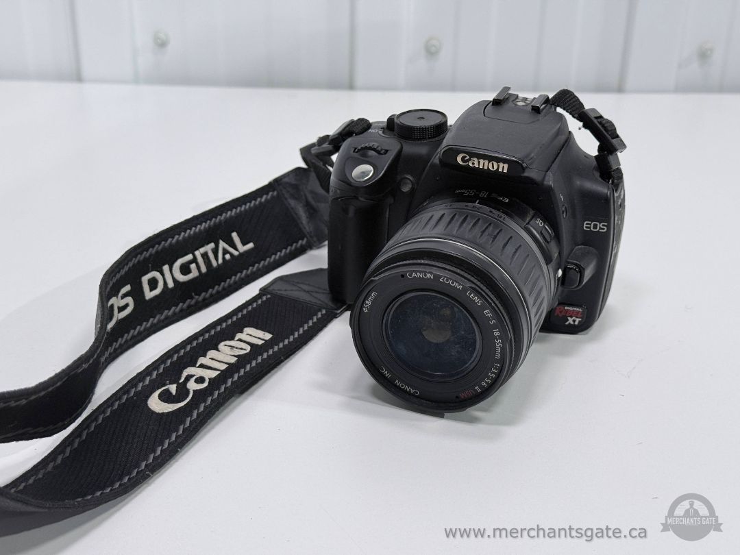 Canon EOS Digital Rebel XT DSLR Camera Kit 18-55mm Lens Tested Working - Read