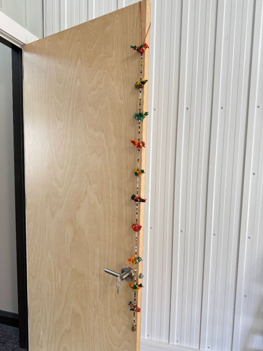 Pair of 59” Beaded Indian Hanging Garlands – Handcrafted Elephants & Birds