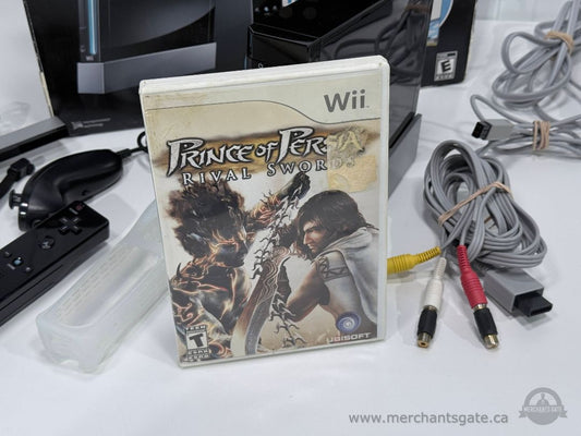 Nintendo Wii Console Bundle Black Complete w/ Box Controller Nunchuk Game