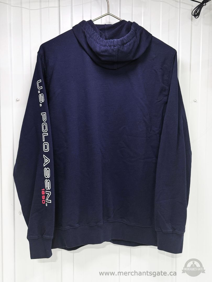 U.S. Polo Assn Zip Hoodie Navy Blue Full Zip Mens XL Casual Sweater