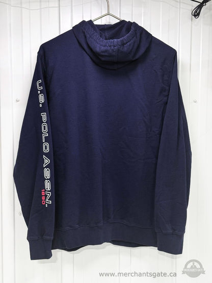 U.S. Polo Assn Zip Hoodie Navy Blue Full Zip Mens XL Casual Sweater