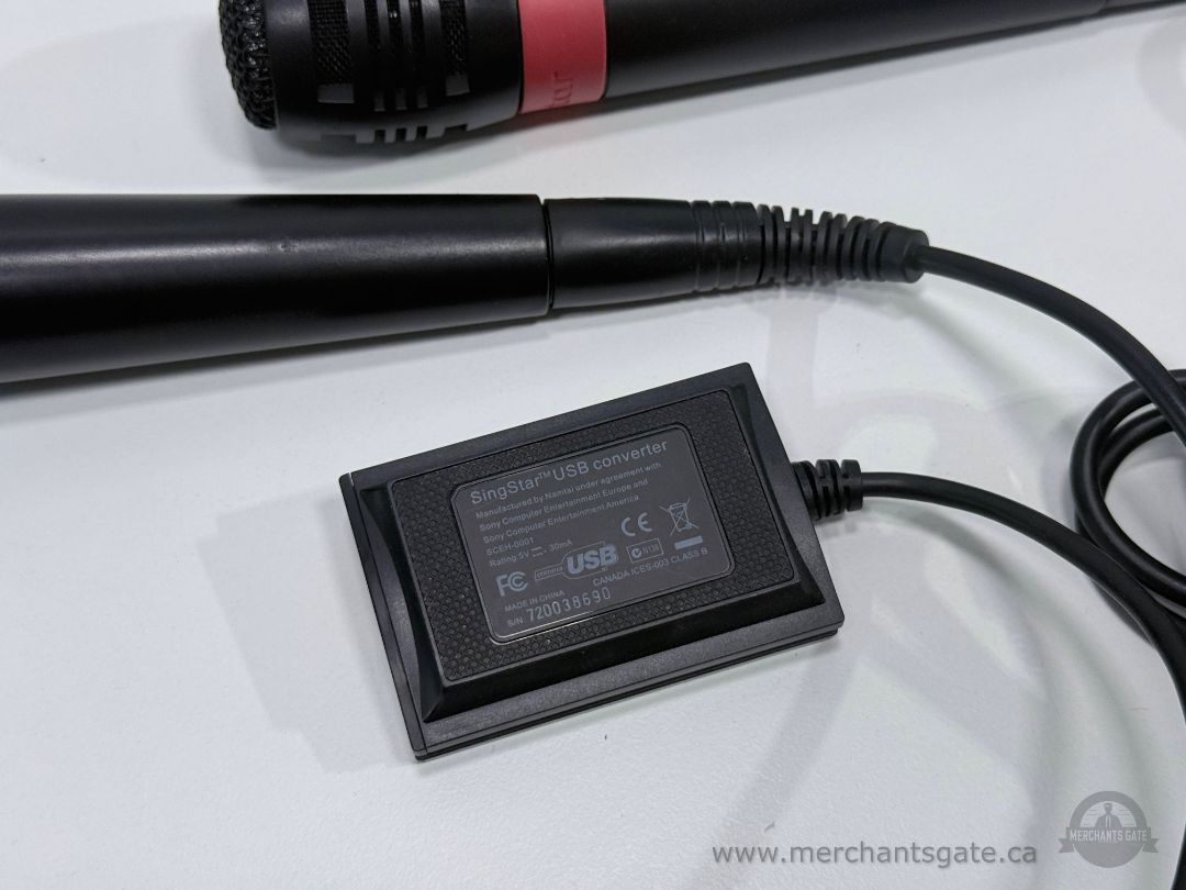 SingStar USB Microphones Set Dual Wired Mics with USB Converter Sony PlayStation