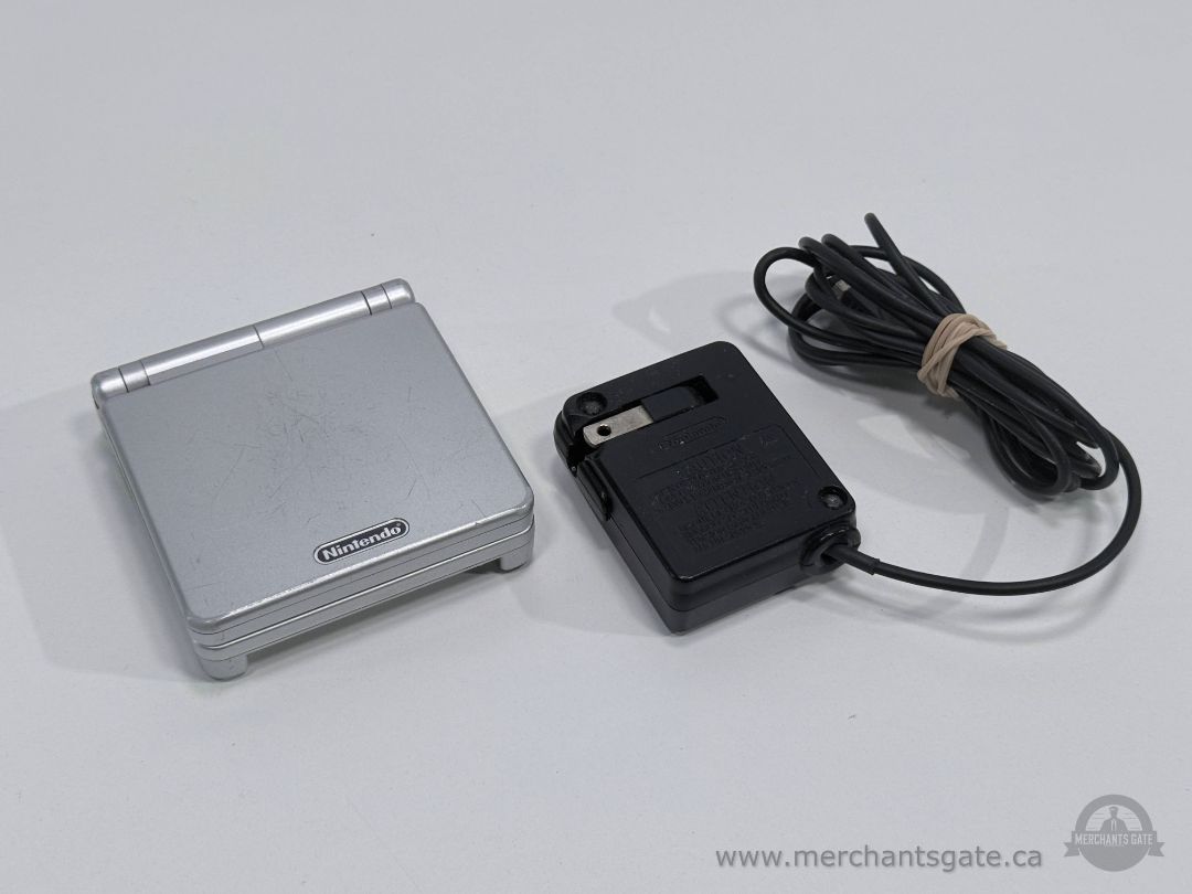 Nintendo Game Boy Advance SP Silver AGS-001 Handheld Console w/ Charger Tested