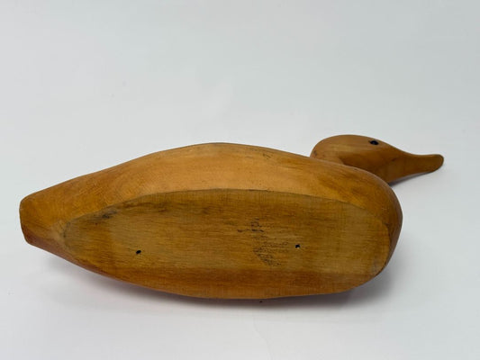 15" Hand-Carved Wooden Duck Decoy with One Eye – Rustic Cabin Decor or Collector’s Piece