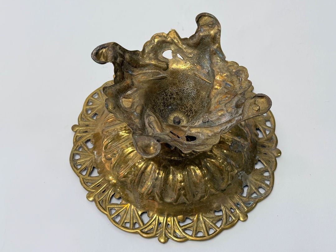 Solid Brass Victorian-Style Cherub Pedestal Bowl – 9" Wide