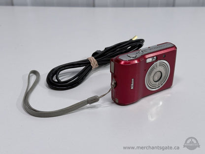 Nikon Coolpix L18 Red Digital Camera 8MP 3x Zoom Tested Working