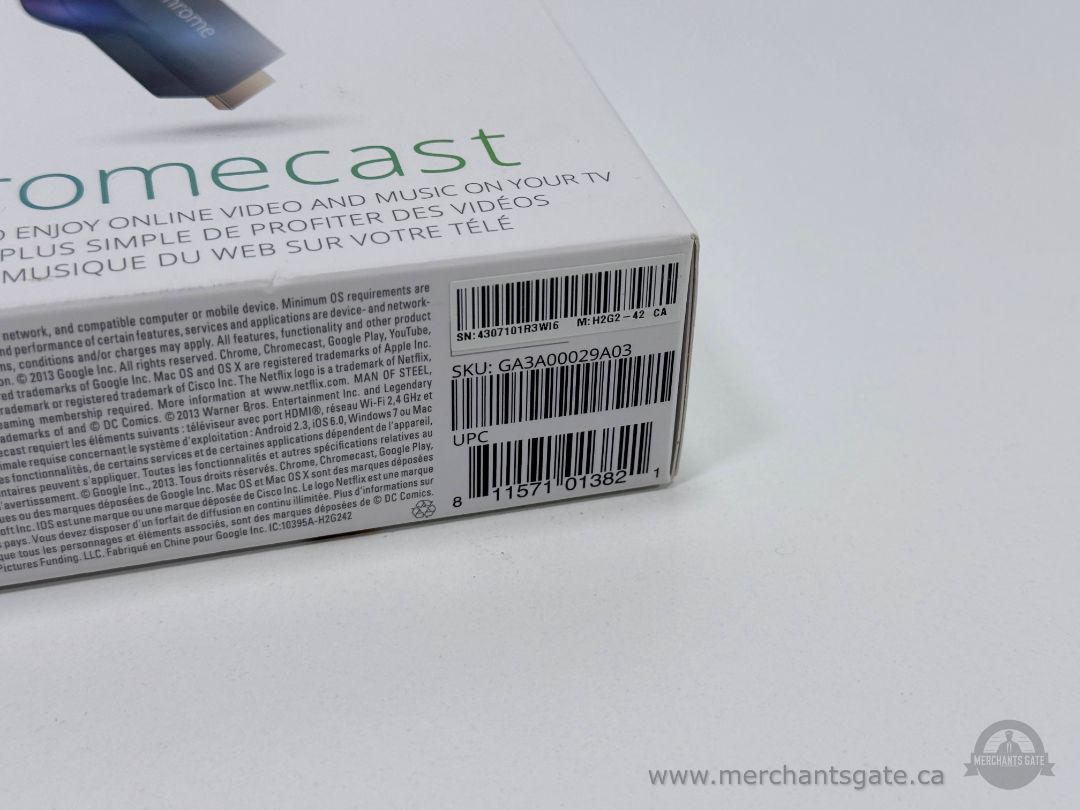 Google Chromecast HDMI Streaming Device GA3A00029A03 with Box