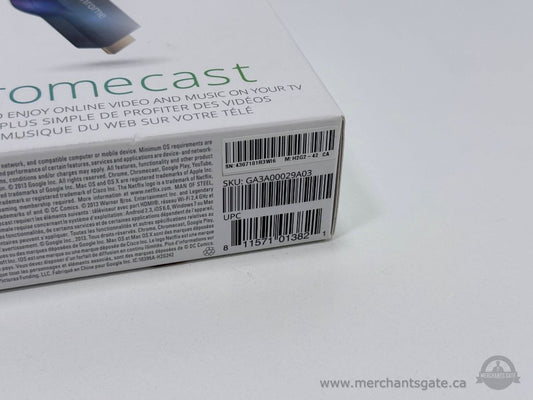 Google Chromecast HDMI Streaming Device GA3A00029A03 with Box