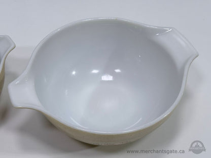 Pyrex Mushroom Pattern Mixing Bowl Set 441 442 Vintage Milk Glass Baking Bowls