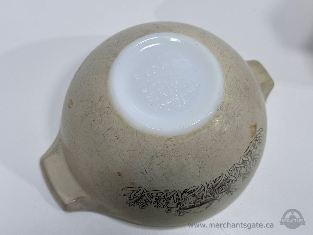 Pyrex Mushroom Pattern Mixing Bowl Set 441 442 Vintage Milk Glass Baking Bowls