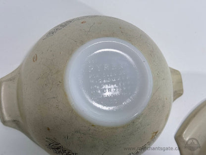 Pyrex Mushroom Pattern Mixing Bowl Set 441 442 Vintage Milk Glass Baking Bowls