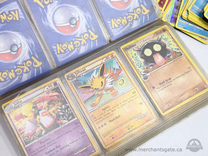 Pokémon Card Lot Binder + 100+ Cards Mixed Vintage to Modern Holos Included