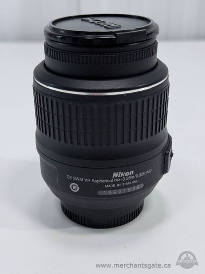 Nikon 18-55mm VR Lens AF-S DX f/3.5-5.6G w/ Caps Tested Working