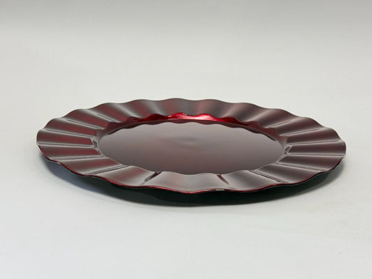 Set of 6 Metallic Red Charger Plates – 13" Round Decorative Tableware