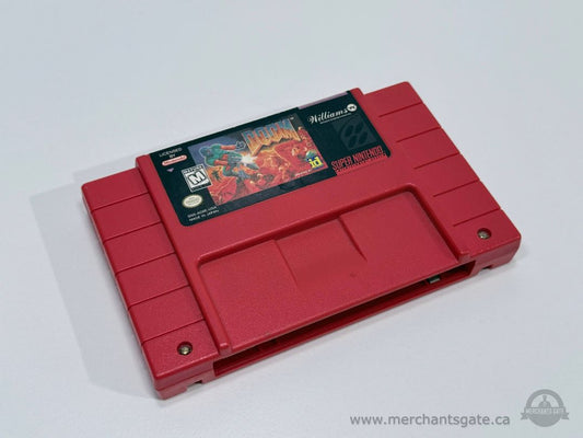 Doom SNES Super Nintendo Game Cartridge Red Variant Williams id Software