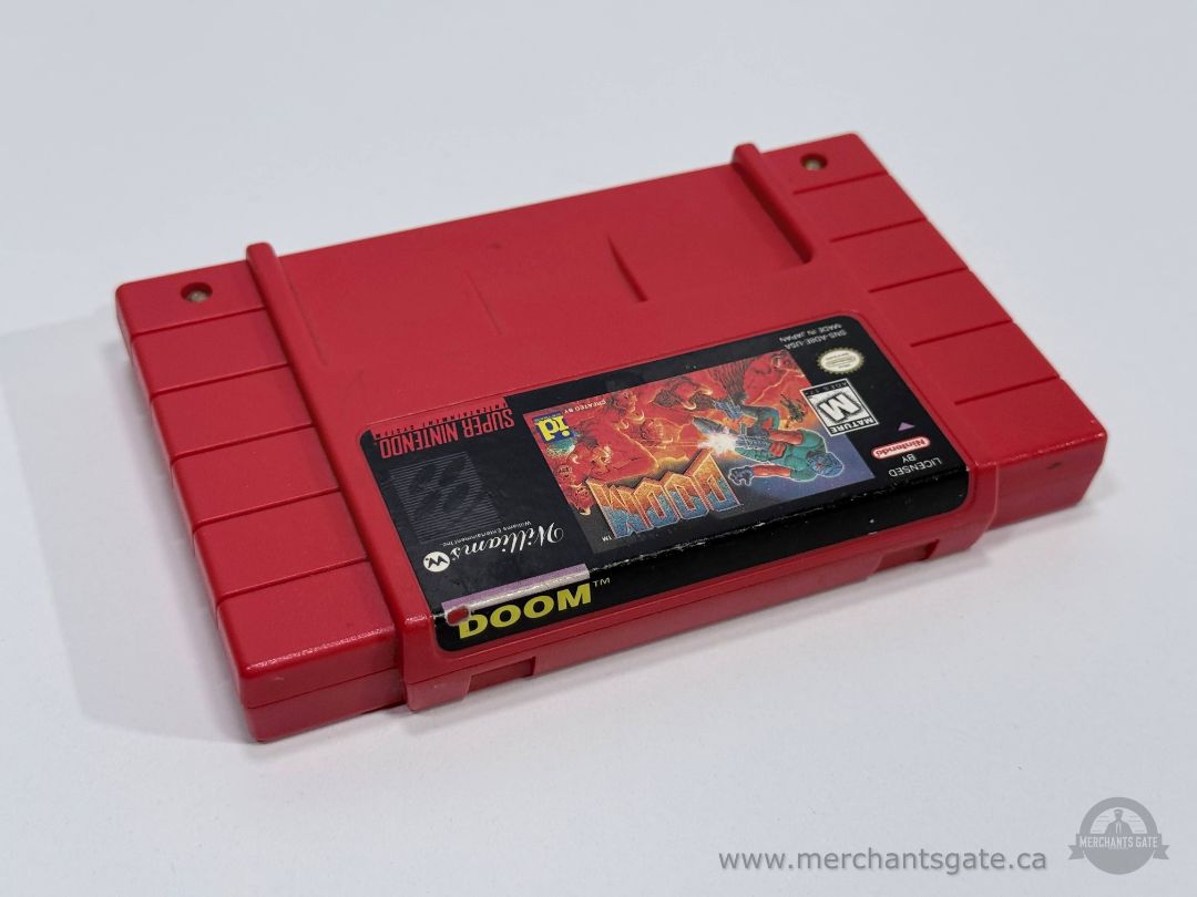 Doom SNES Super Nintendo Game Cartridge Red Variant Williams id Software