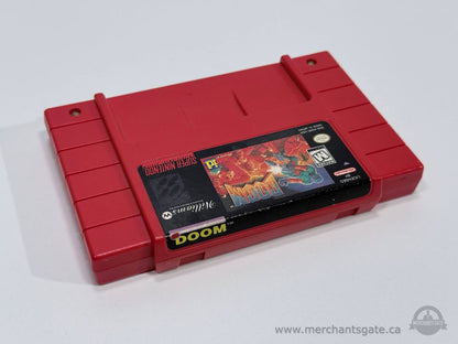 Doom SNES Super Nintendo Game Cartridge Red Variant Williams id Software