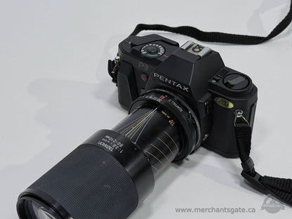 Pentax P3 35mm Film Camera with Tamron 80-210mm Telephoto Lens Strap and Case