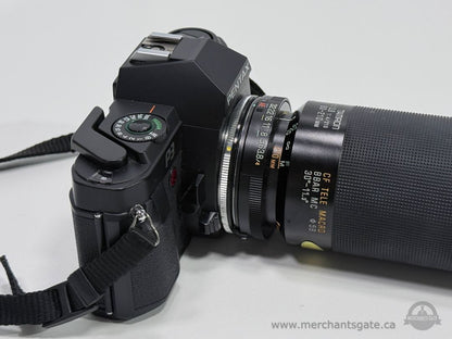 Pentax P3 35mm Film Camera with Tamron 80-210mm Telephoto Lens Strap and Case