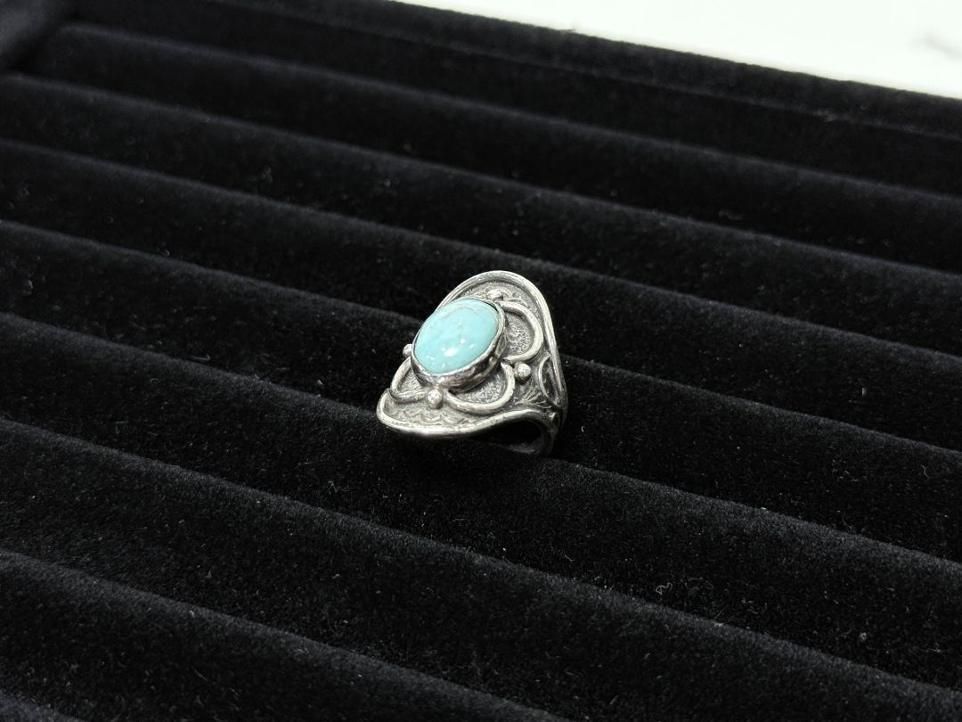 Sterling Silver Turquoise Ring, Size 5