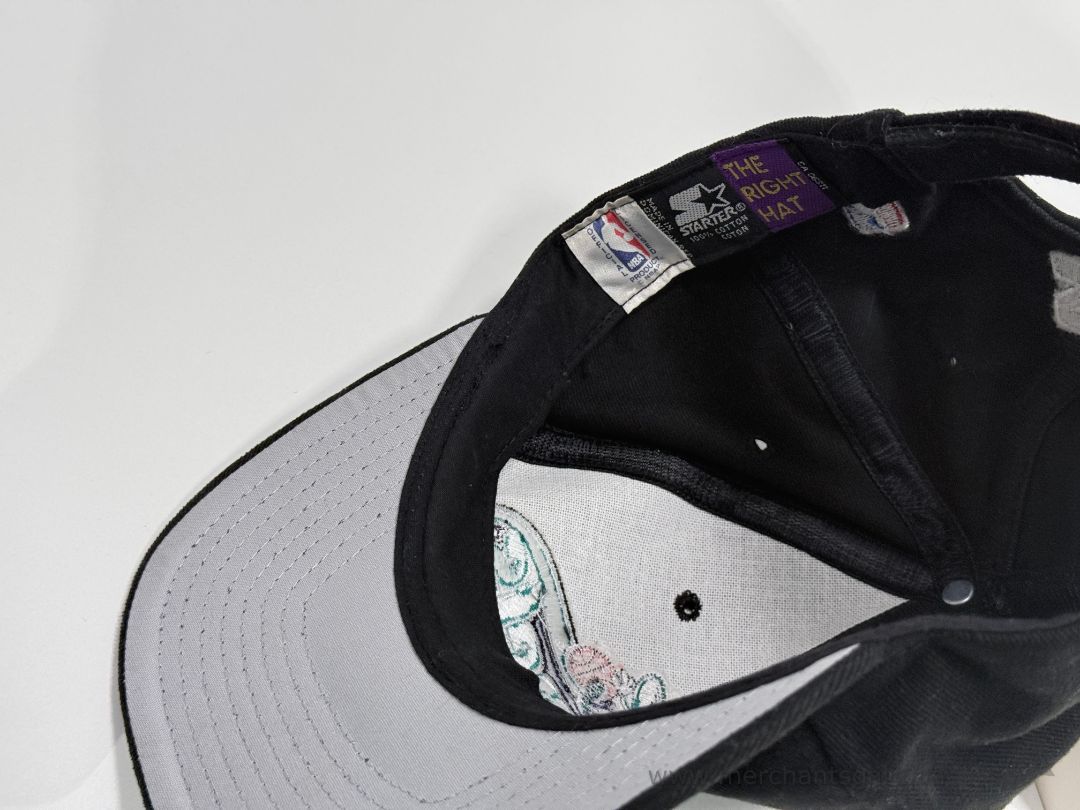 Charlotte Hornets Starter Snapback Hat Vintage NBA Basketball Black Cap